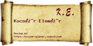 Kocsár Elemér névjegykártya
