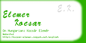 elemer kocsar business card